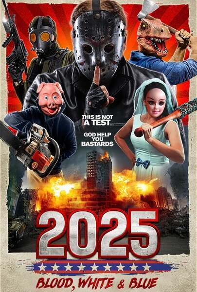 2025: Blood, White & Blue Hindi Dubbed Movie Poster (2022)